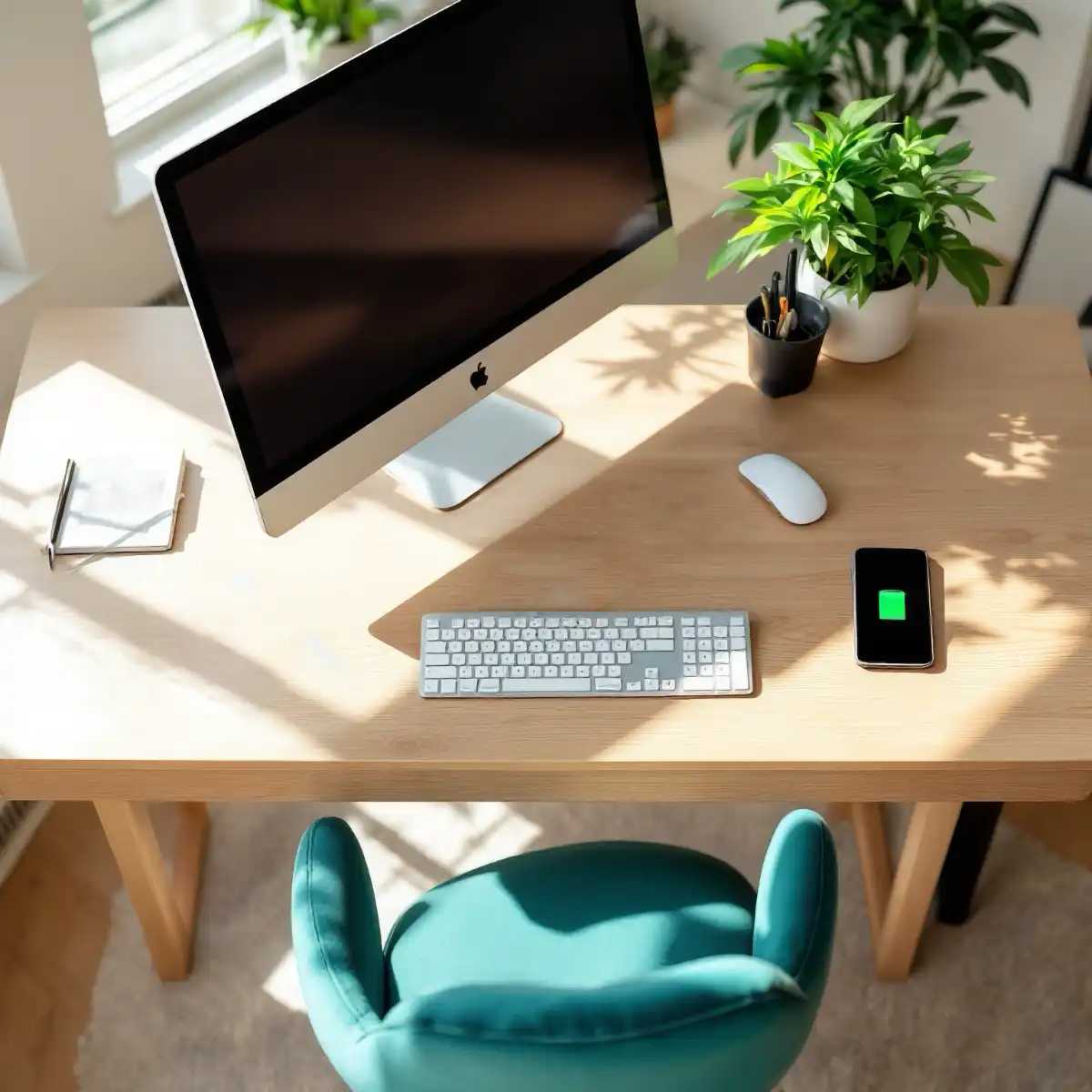 Smart Work Desks with Built-In Wireless Charging and Power Solutions